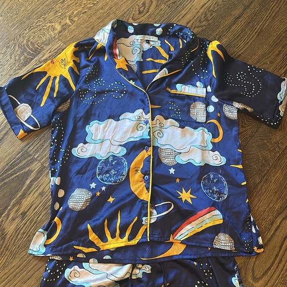 Their Nibs S  Cosmic Pajama Set - Blue and Orange - Picture 2 of 2